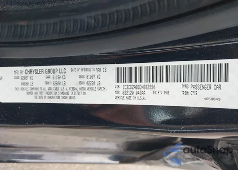 2013 Dodge Avenger Se z USA, uszkodzony, nr VIN 1C3CDZAB3DN682990